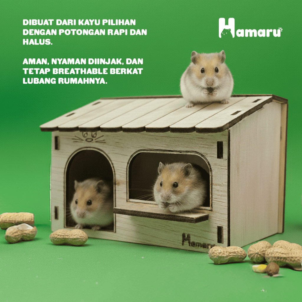 HAMARU Rumah Kayu Hamster Rakitan DIY Murah – Mini Cafe
