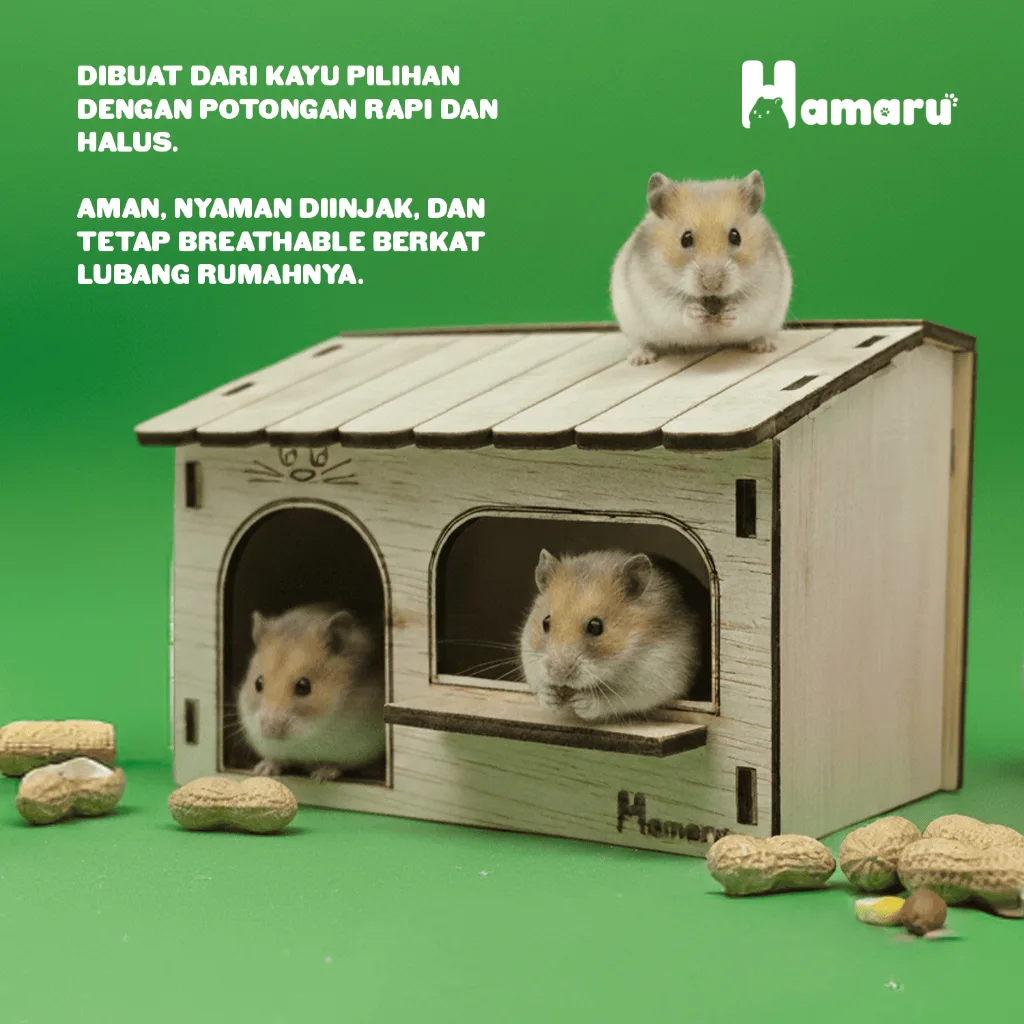 HAMARU Rumah Kayu Hamster Rakitan DIY Murah – Mini Cafe