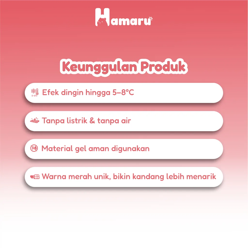 Hamaru Ice Cooling Pad Hamster Alas Dingin Summer Mat Hamster Hewan Kecil - Red