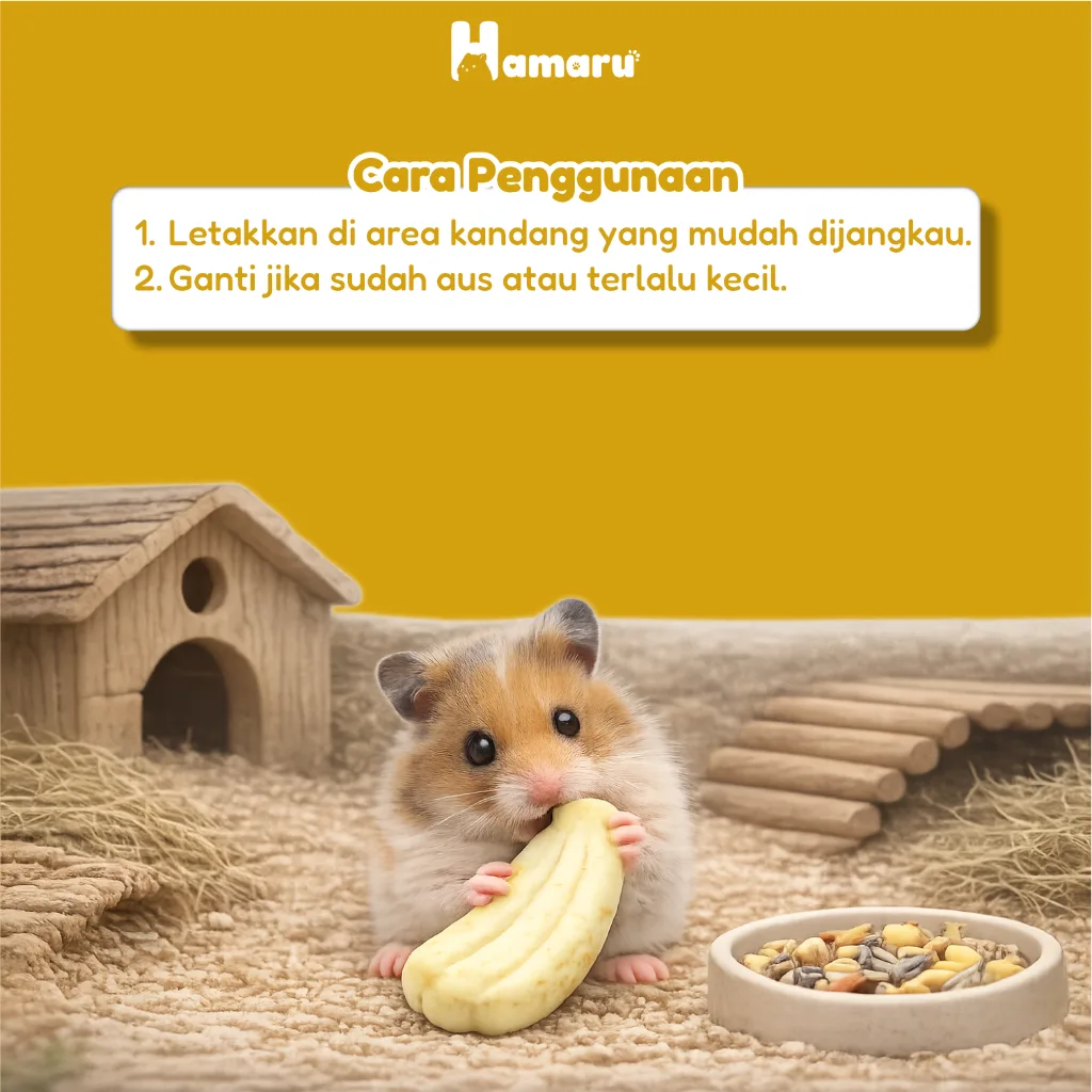 Hamaru Gnawing Buah Pisang Mainan Gigit Chew Toy Hamster Sugar Glider Marmut Hewan kecil
