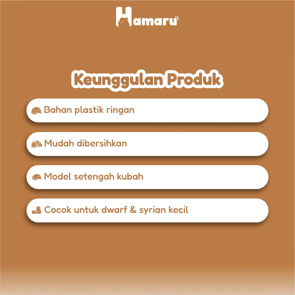 Hamaru Batok Plastik Sleeping Igloo Rumah Sembunyi Hamster Marmut Hewan Kecil