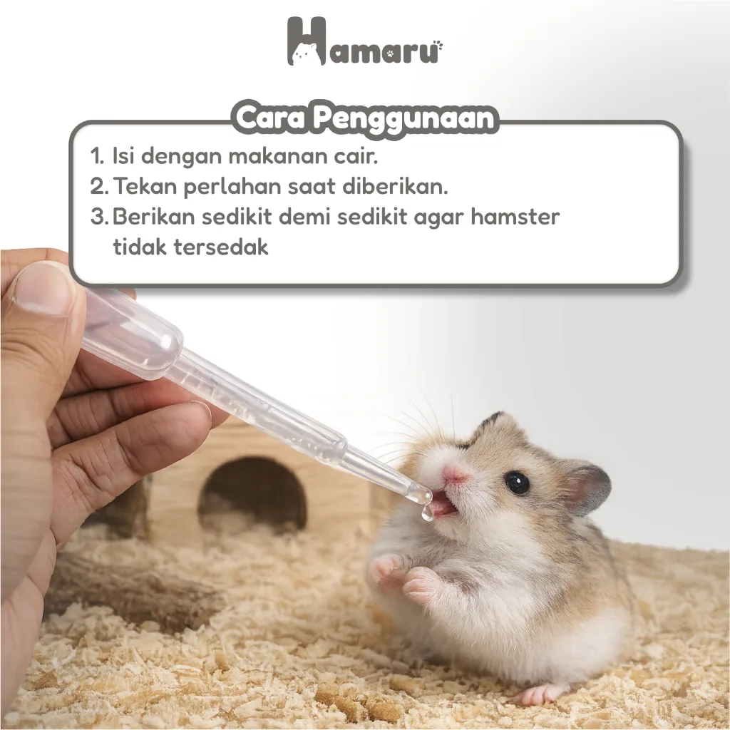 Hamaru Pipet 3ml Alat Bantu Makan Hamster untuk Susu Bubur dan Makanan Cair