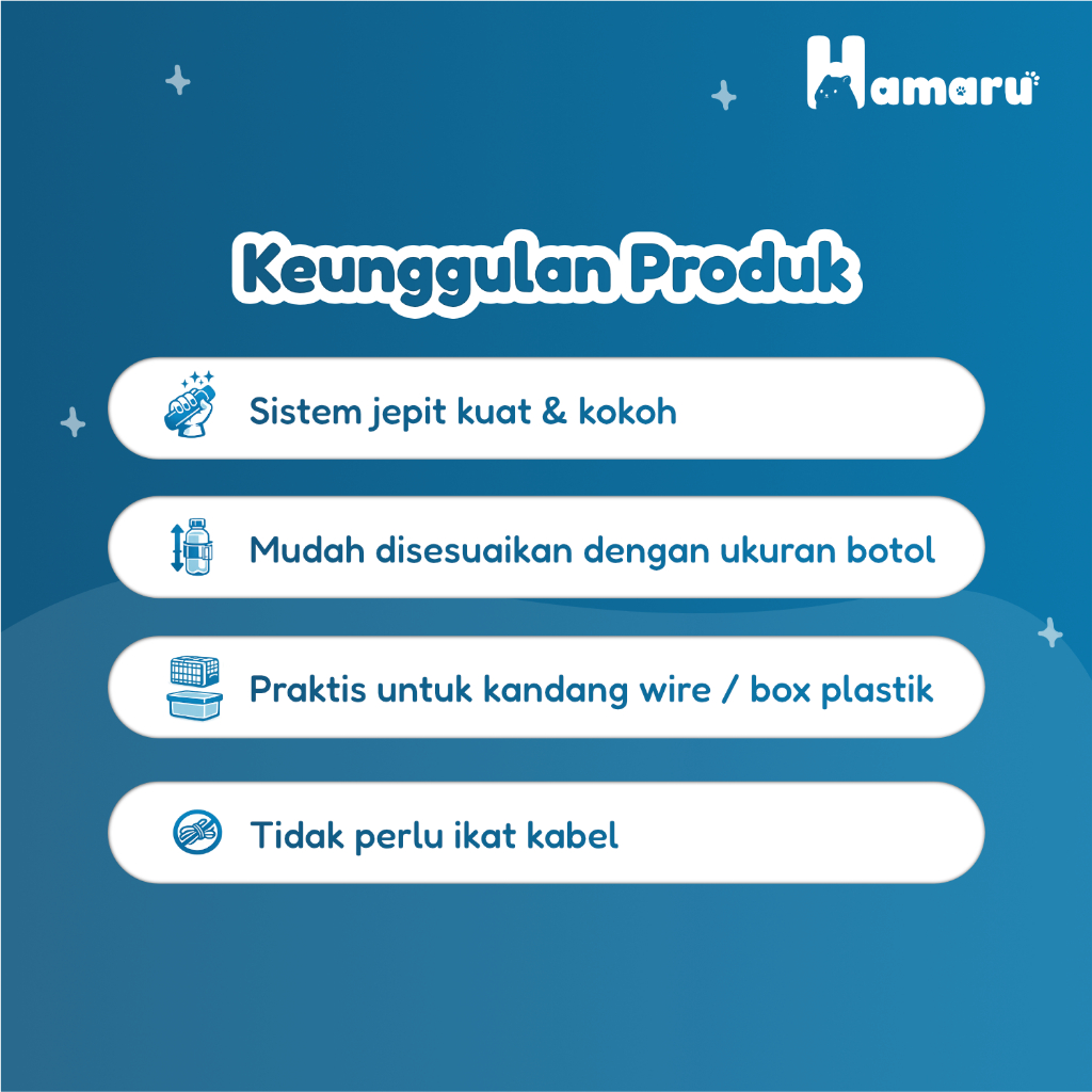 Hamaru Jepitan Botol Minum Holder Botol Hamster Aksesoris Kandang Anti Ribet