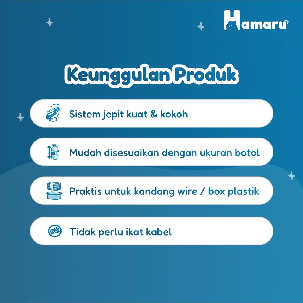 Hamaru Jepitan Botol Minum Holder Botol Hamster Aksesoris Kandang Anti Ribet