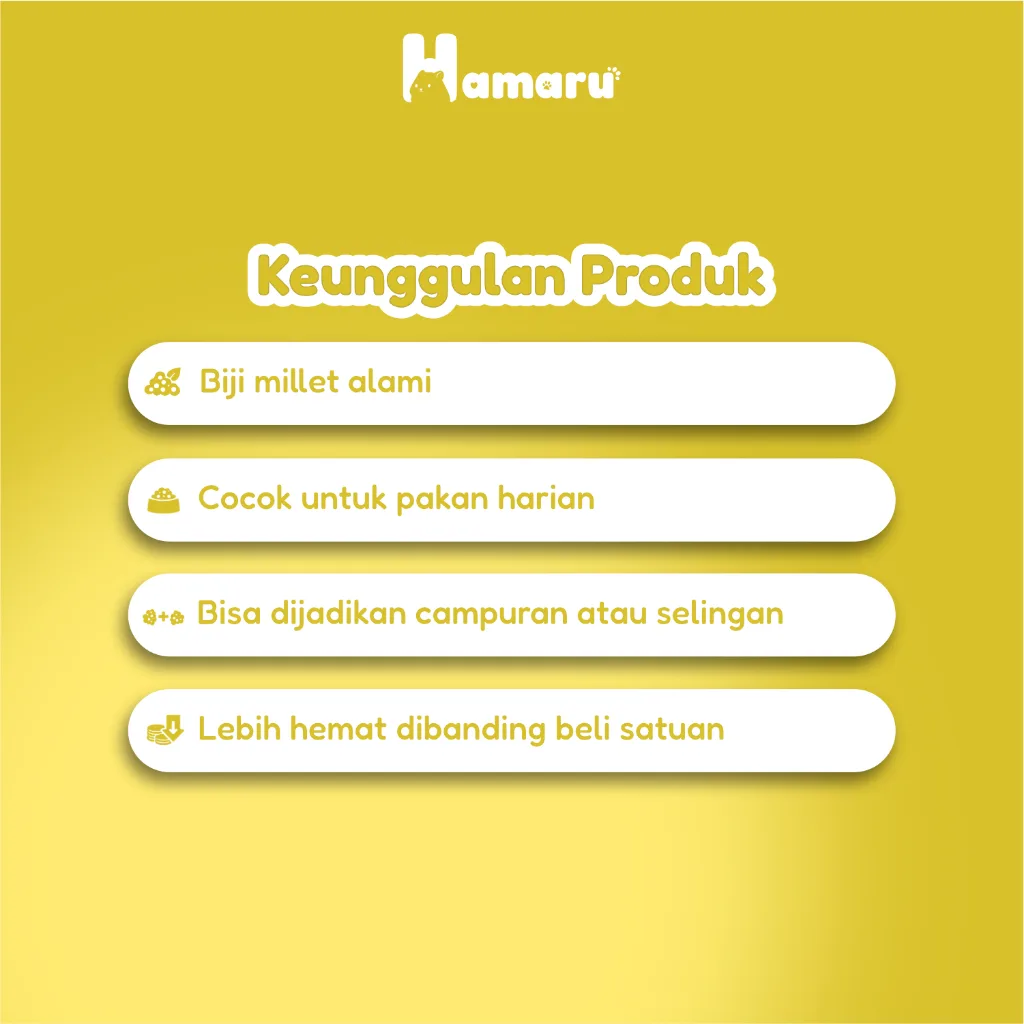 Hamaru Millet Bundle Mix Red Yellow White Millet Pakan Hamster Natural Variasi Pakan