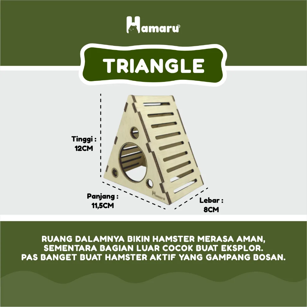 HAMARU Rumah Kayu Hamster Rakitan DIY Murah – Triangle House