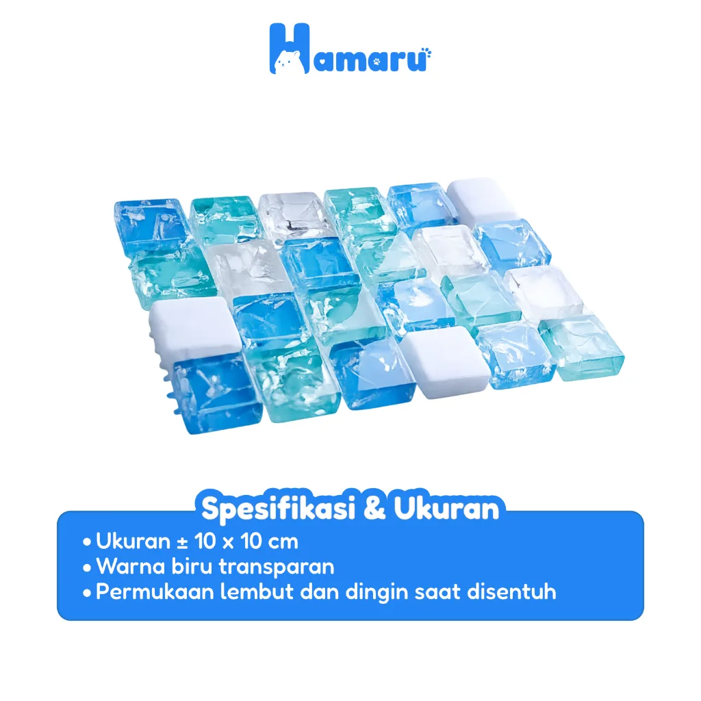 Hamaru Ice Cooling Pad Hamster Alas Dingin Summer Mat Hamster Hewan Kecil - Blue