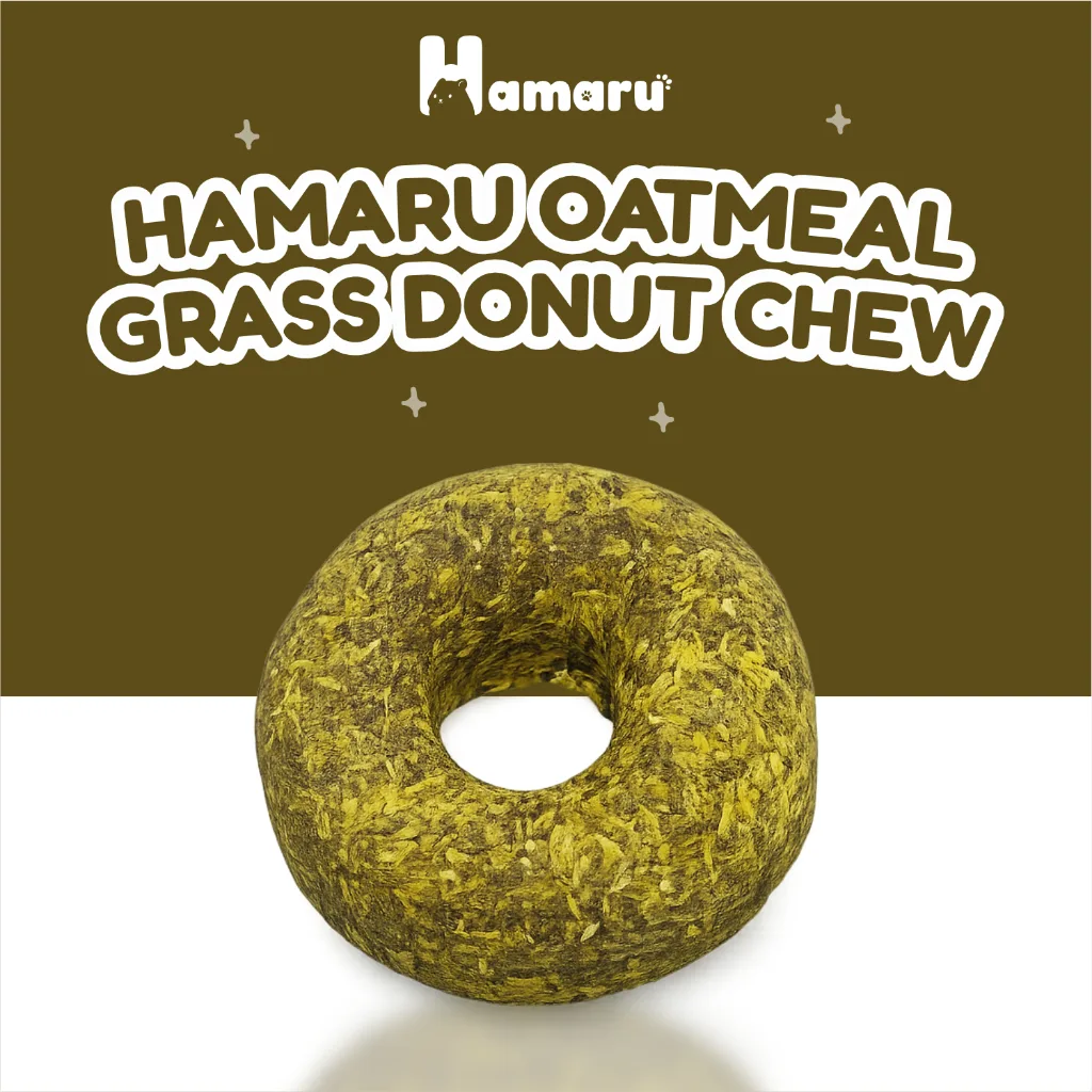 Hamaru Grass Donut Natural Chew Mainan Gigit Hamster Natural Snack Varian Rasa - Oatmeal