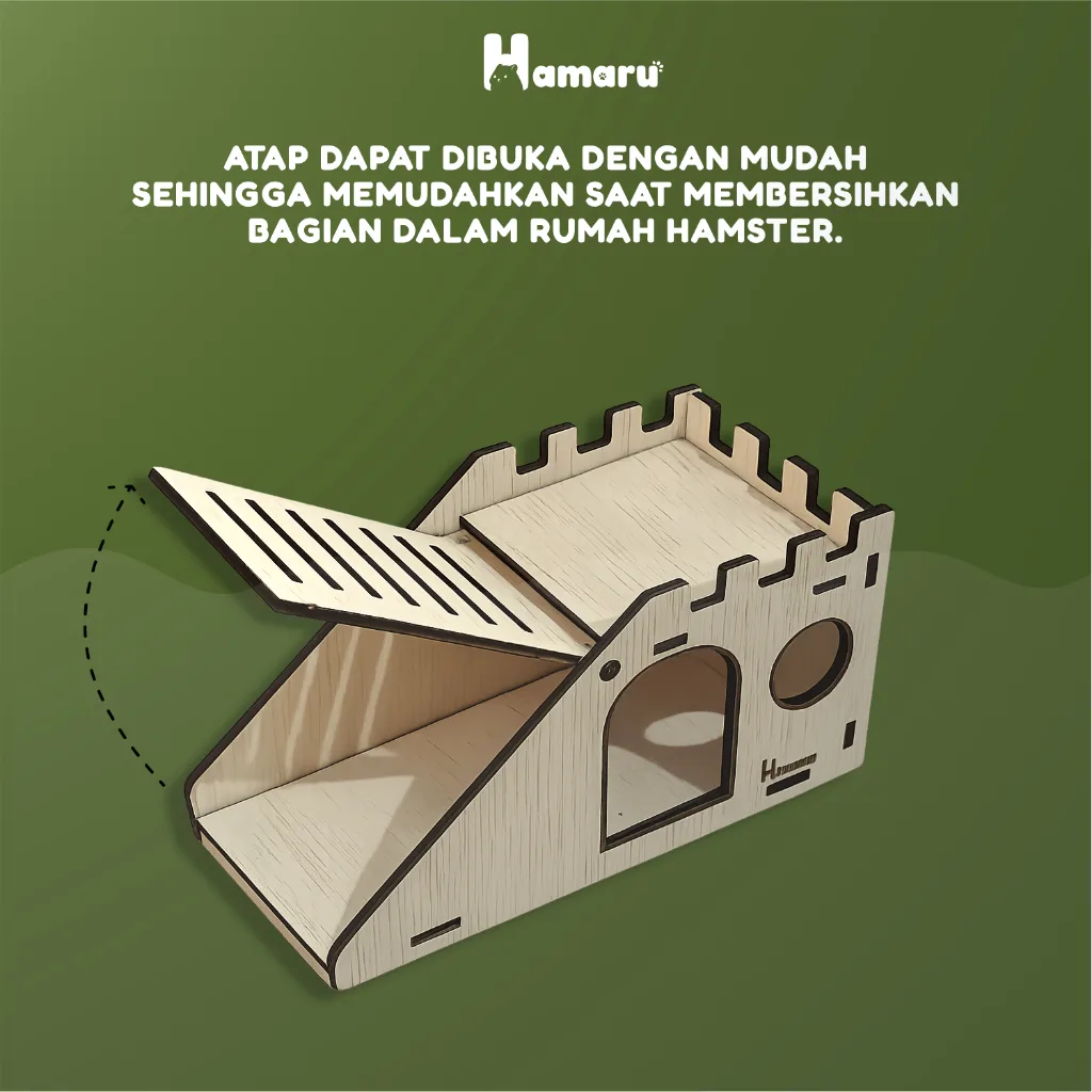 HAMARU Rumah Kayu Hamster DIY Rakitan Murah - Sliding House