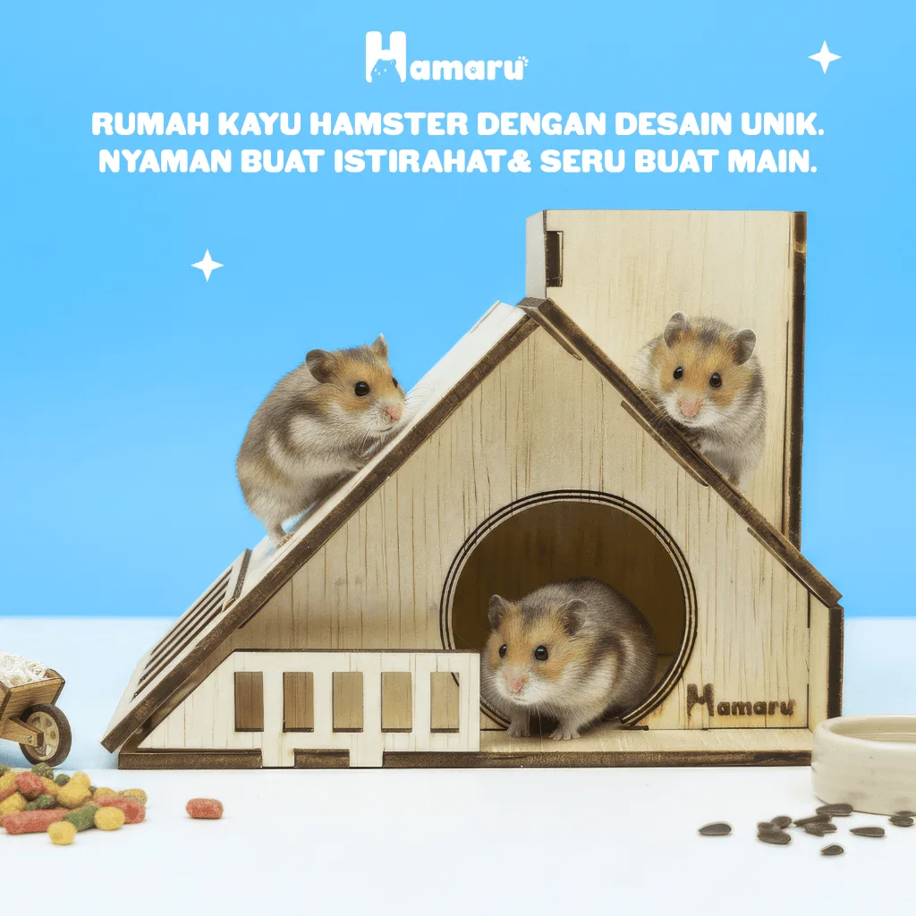 HAMARU Rumah Kayu Accessories Hamster Rakitan DIY Murah – Tower Hut House