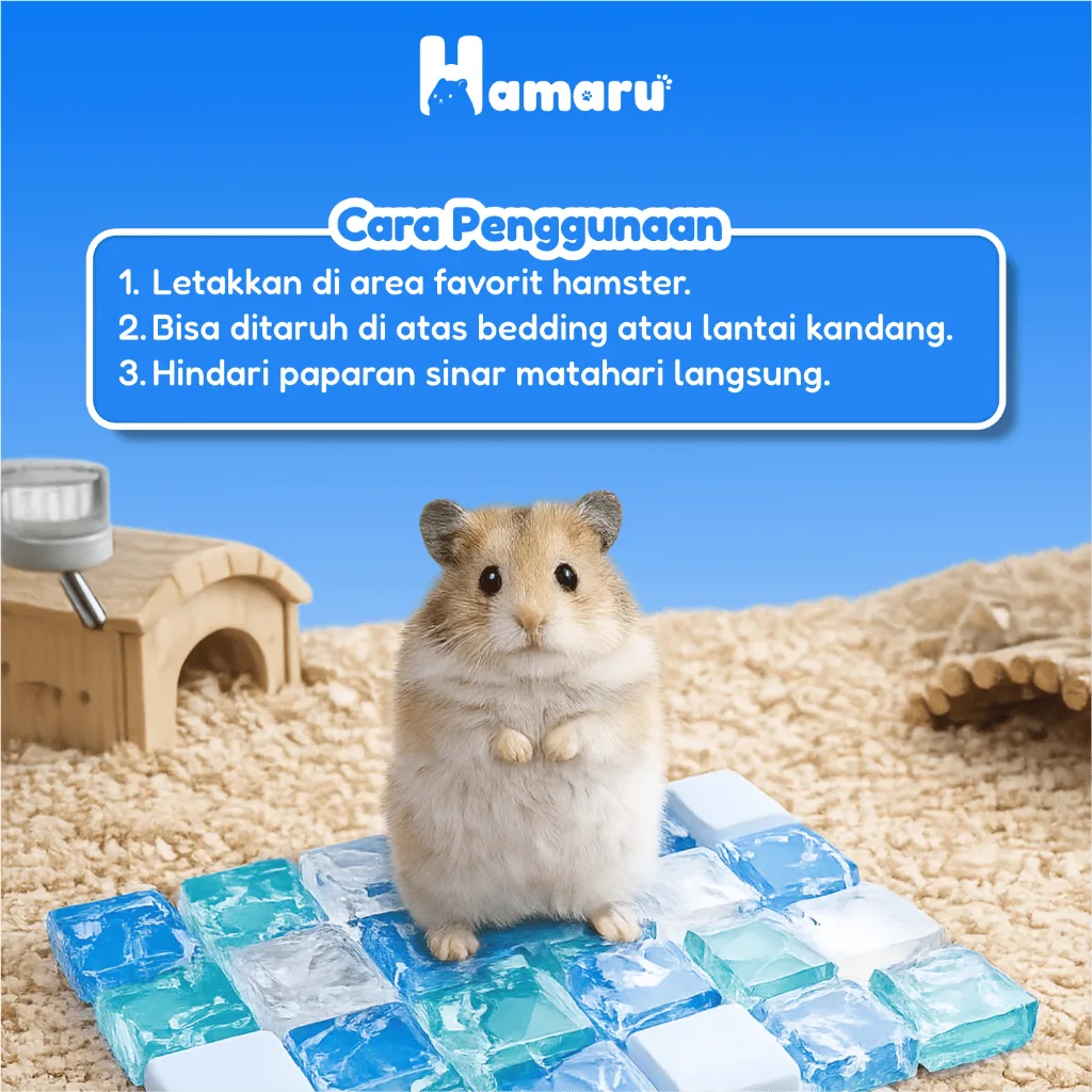 Hamaru Ice Cooling Pad Hamster Alas Dingin Summer Mat Hamster Hewan Kecil - Blue