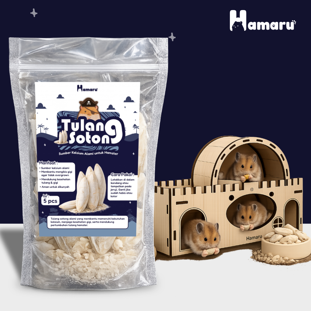 Hamaru Tulang Sotong Gigitan Gnawing Sumber Kalsium Alami Hamster Sugar Glider Marmut Landak Mini