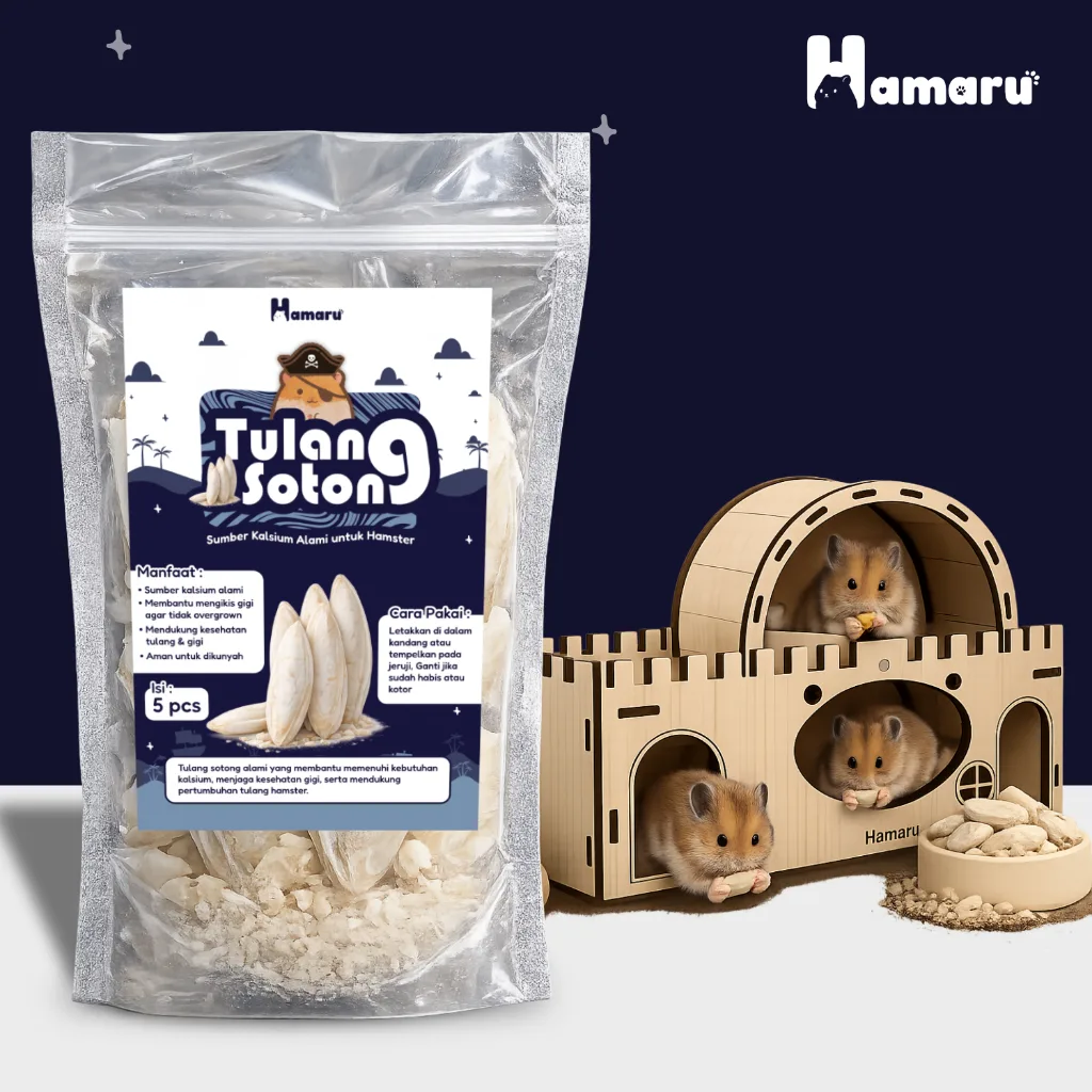 Hamaru Tulang Sotong Gigitan Gnawing Sumber Kalsium Alami Hamster Sugar Glider Marmut Landak Mini