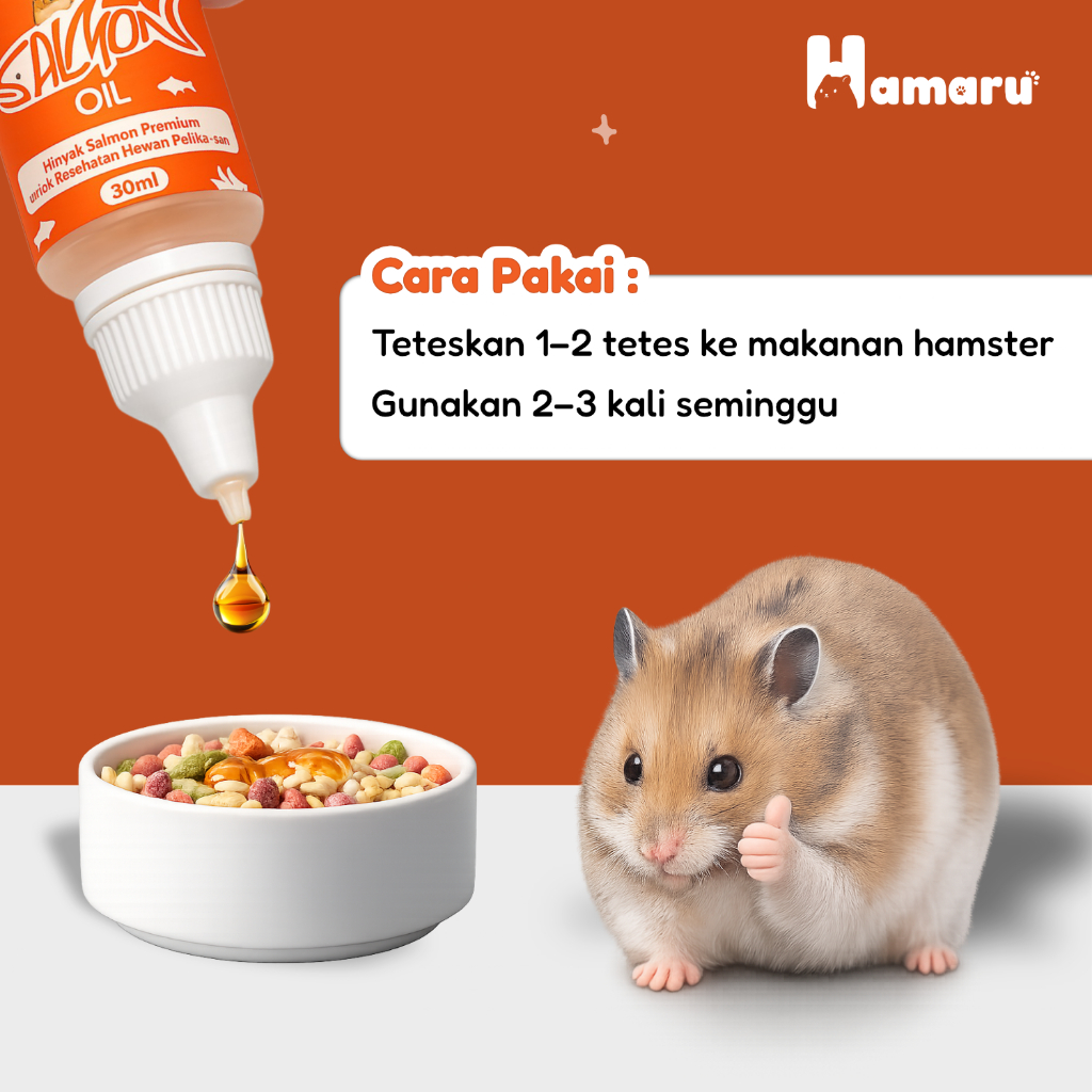 Hamaru Salmon Oil Minyak Salmon Omega 3 & 6 Suplemen Nafsu Makan Kesehatan Hamster Sugar Glider