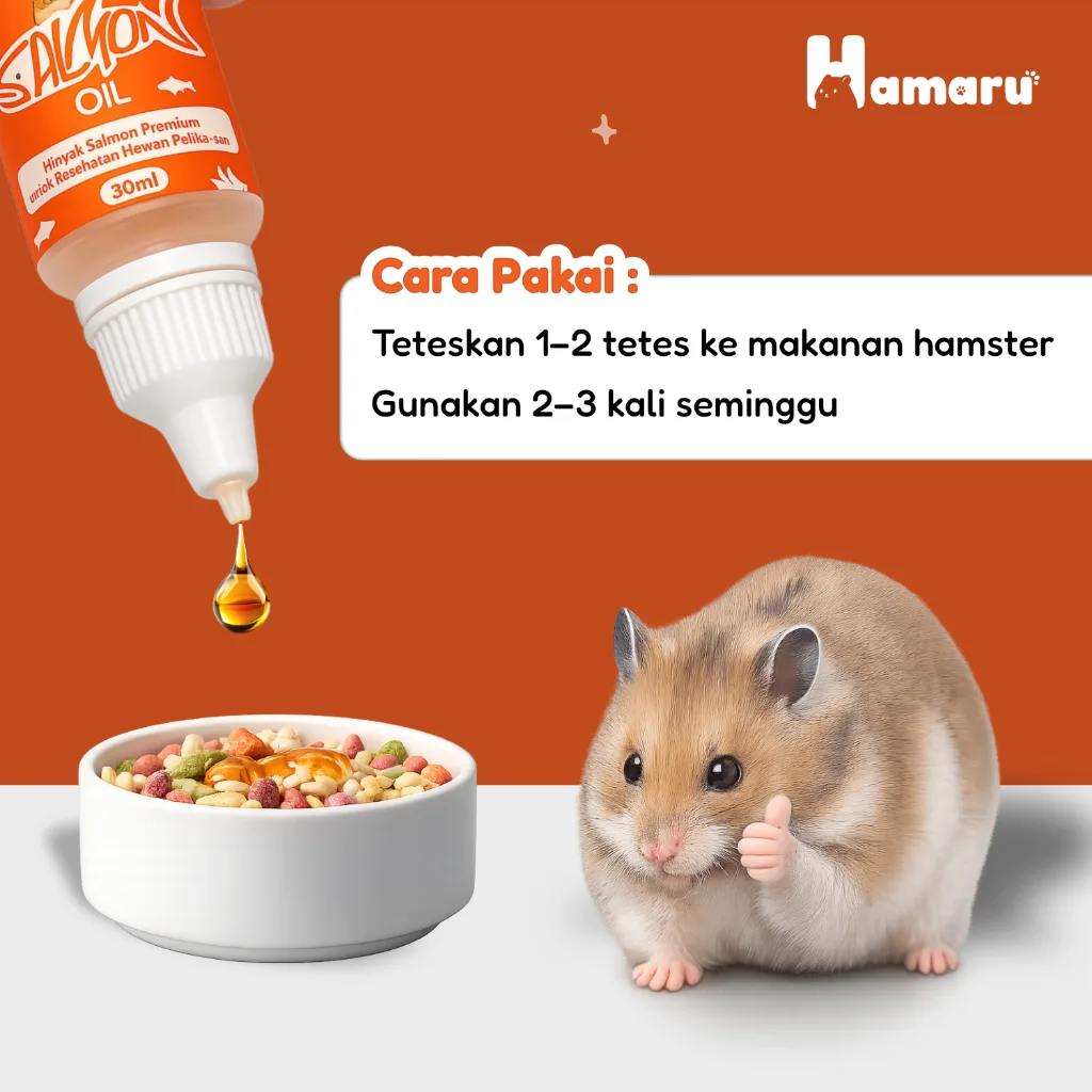 Hamaru Salmon Oil Minyak Salmon Omega 3 & 6 Suplemen Nafsu Makan Kesehatan Hamster Sugar Glider