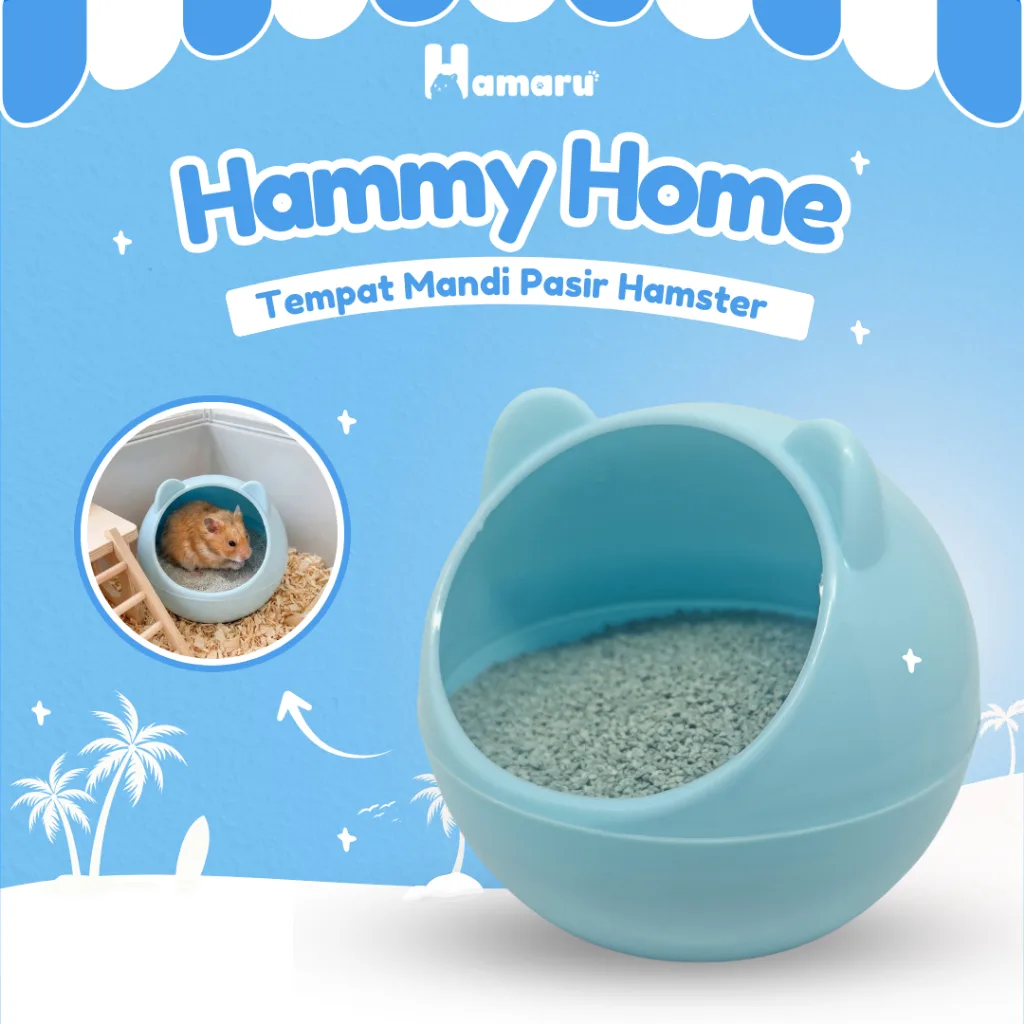 HAMARU Hammy Home Tempat Mandi Pasir Hamster Sandbath Anti Berantakan