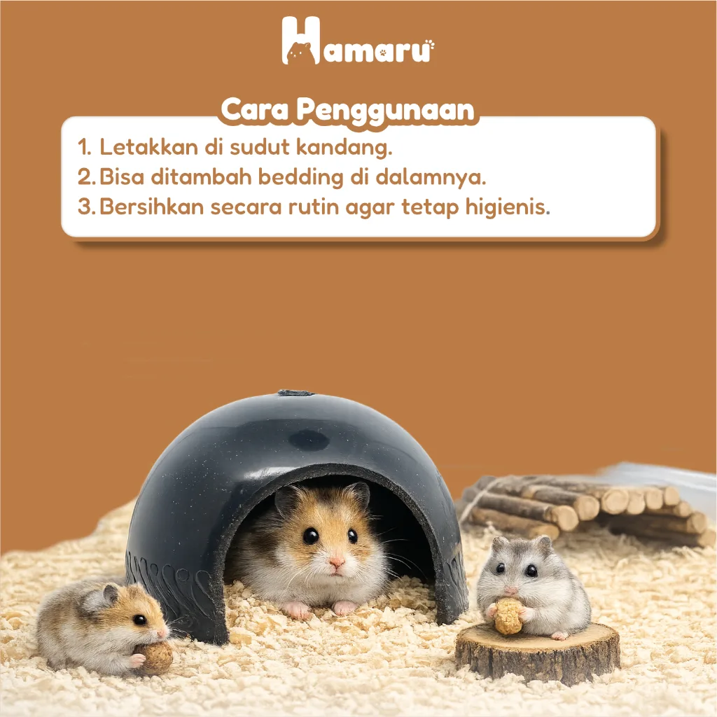 Hamaru Batok Plastik Sleeping Igloo Rumah Sembunyi Hamster Marmut Hewan Kecil