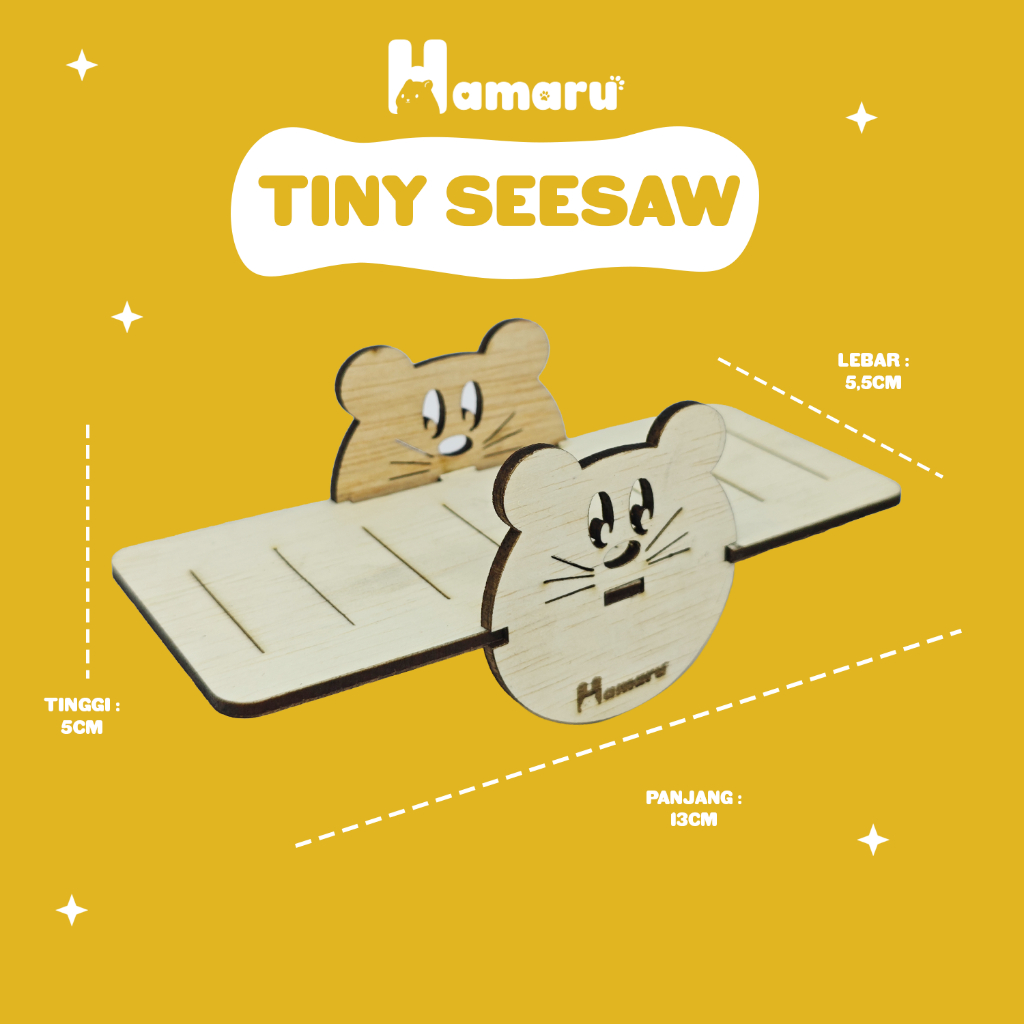 HAMARU Mainan Kayu Jungkat Jungkit Tiny Seesaw DIY Mainan Bermain Hamster Sugar Glider Marmut Hewan Kecil