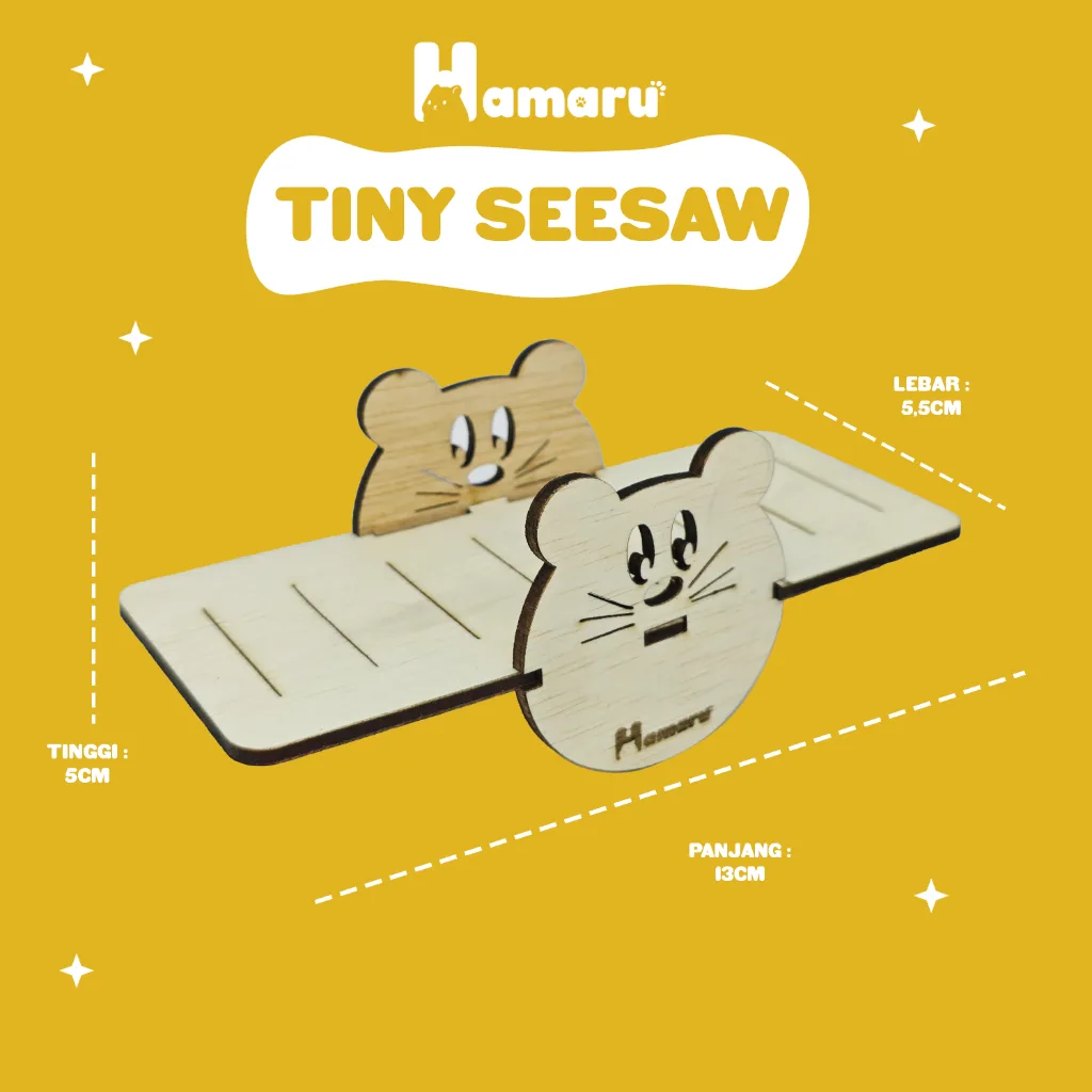 HAMARU Mainan Kayu Jungkat Jungkit Tiny Seesaw DIY Mainan Bermain Hamster Sugar Glider Marmut Hewan Kecil
