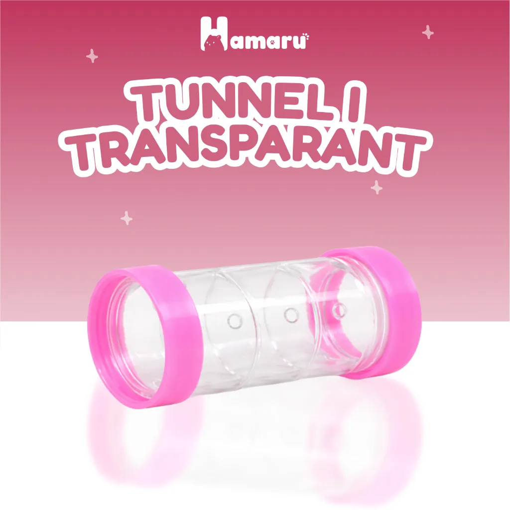 Hamaru Tunnel I Transparant Sambungan Terowongan Hamster Lurus Transparan Aksesoris Mainan Kandang
