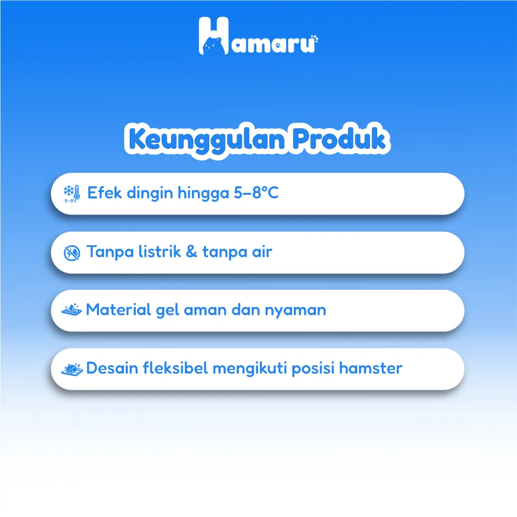 Hamaru Ice Cooling Pad Hamster Alas Dingin Summer Mat Hamster Hewan Kecil - Blue
