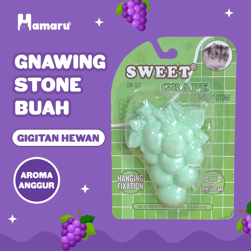 HAMARU Gnawing Stone Buah Batu Gigitan Hewan Hamster Bentuk Buah - Anggur