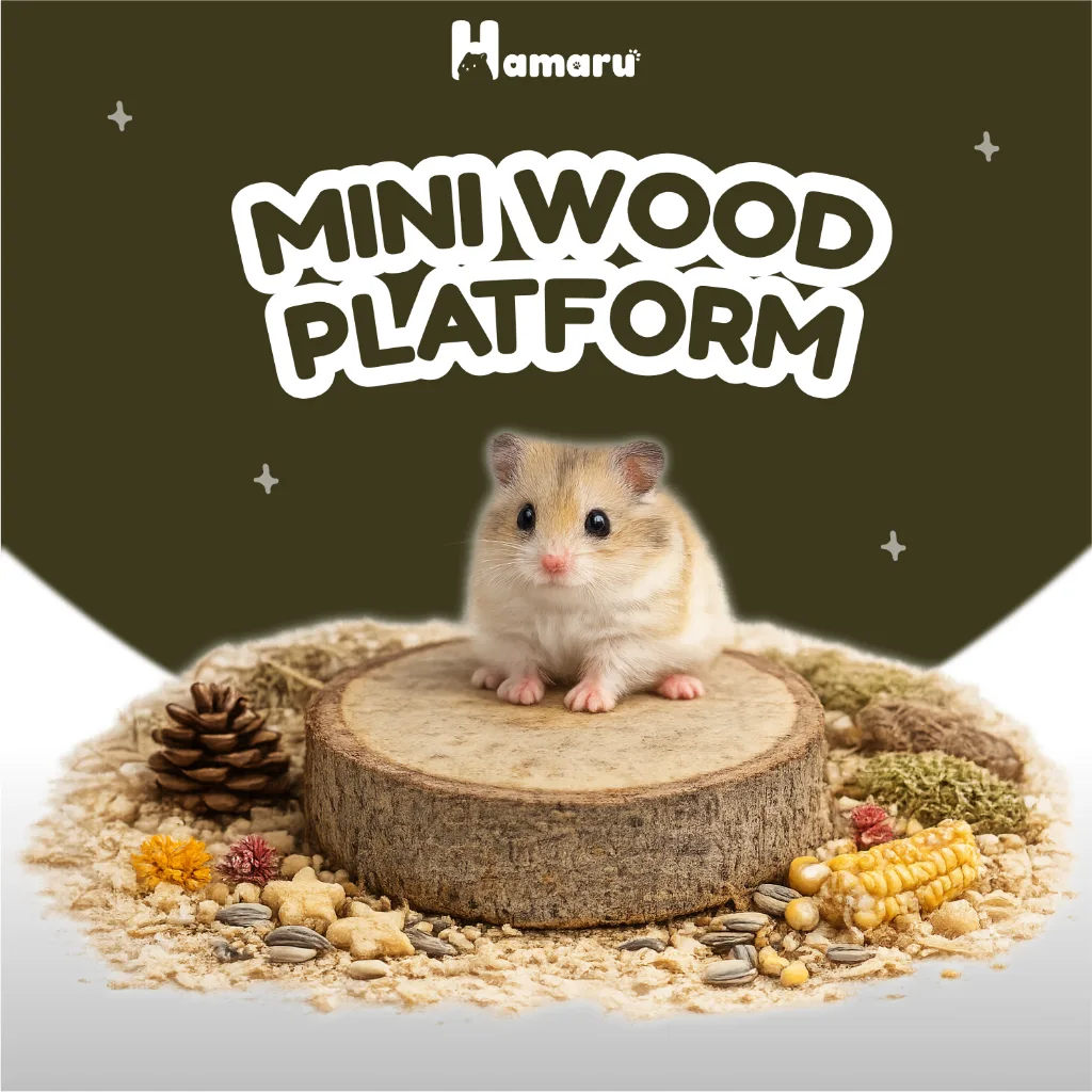 Hamaru Mini Wood Platform Alas Kayu Natural Kandang Hamster Pijakan Dudukan Dekorasi Kandang