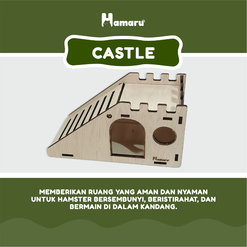 HAMARU Rumah Kayu Hamster DIY Rakitan Murah - Sliding House