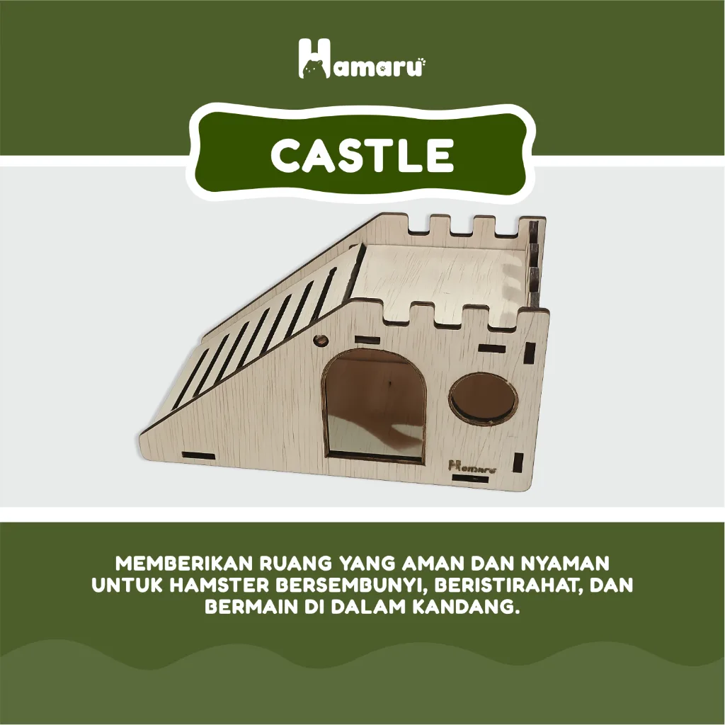 HAMARU Rumah Kayu Hamster DIY Rakitan Murah - Sliding House