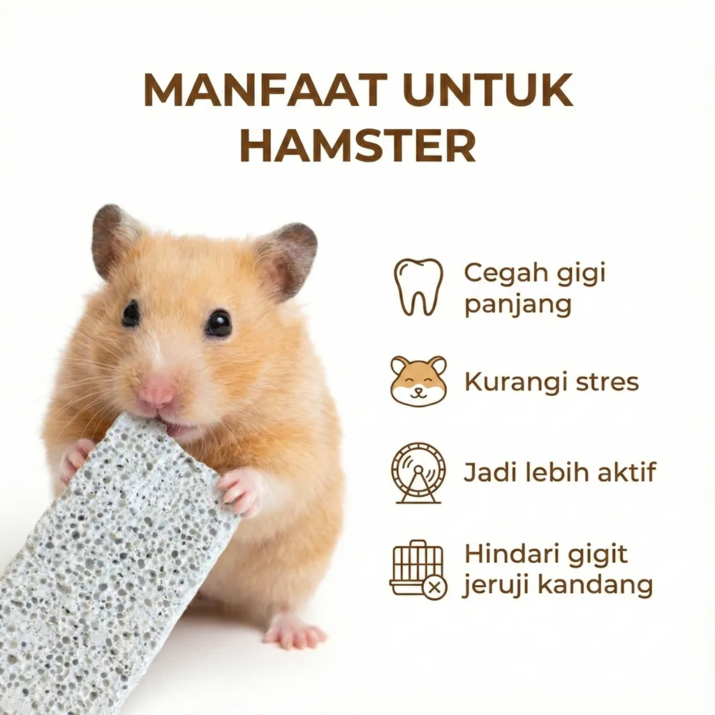 Hamaru Gnawing Stone Hamster – Batu Gigi Hamster Premium Untuk Asah Gigi, Aman, Natural