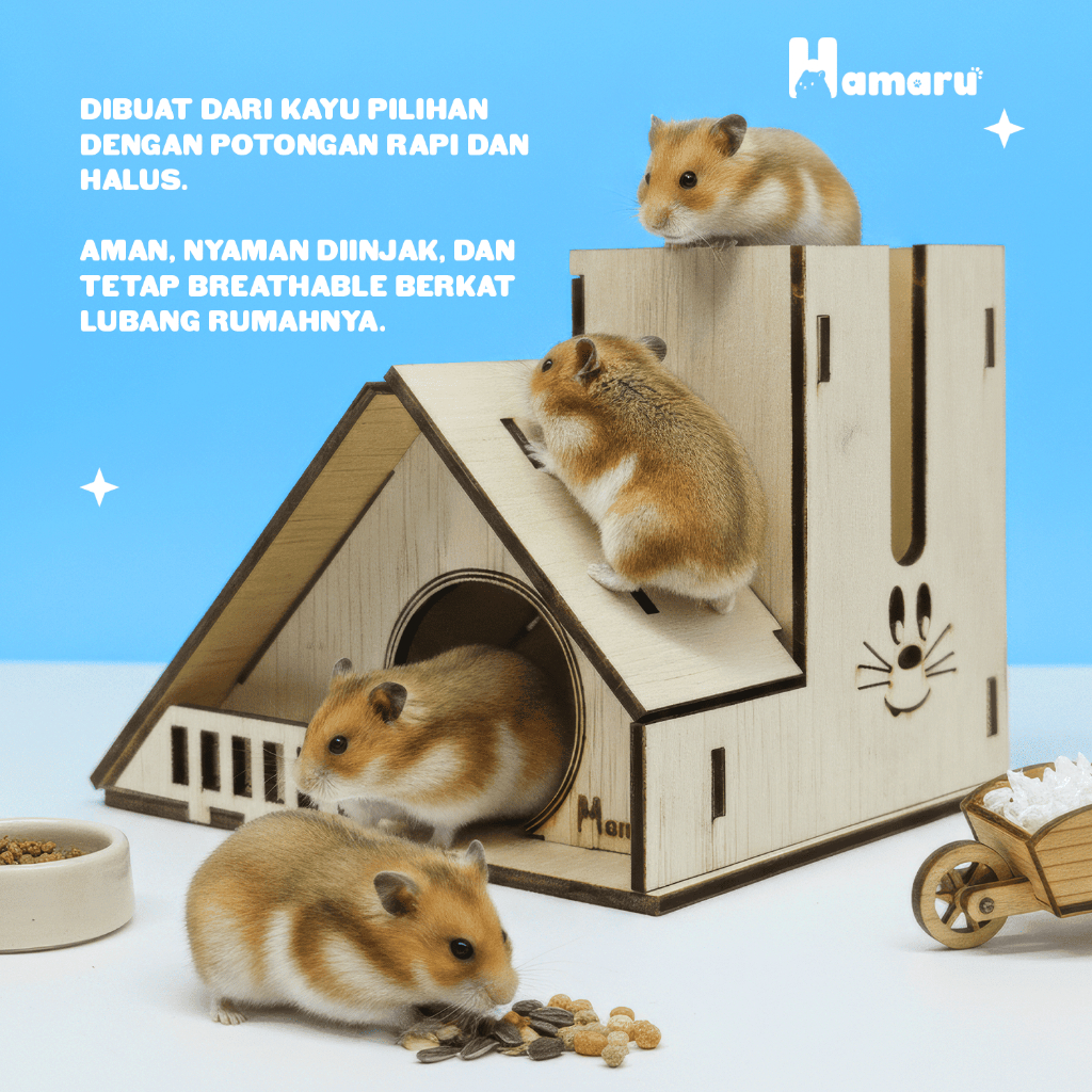 HAMARU Rumah Kayu Accessories Hamster Rakitan DIY Murah – Tower Hut House
