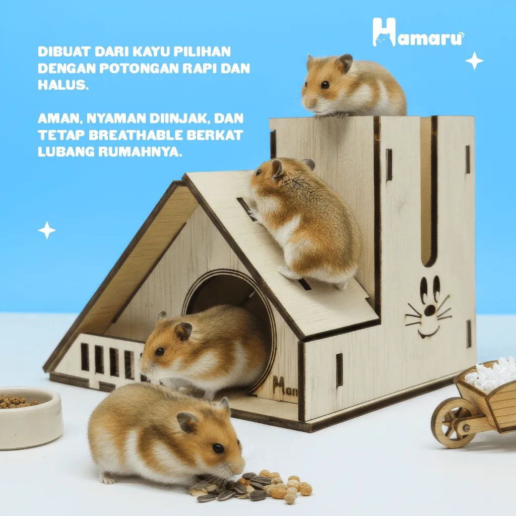 HAMARU Rumah Kayu Accessories Hamster Rakitan DIY Murah – Tower Hut House