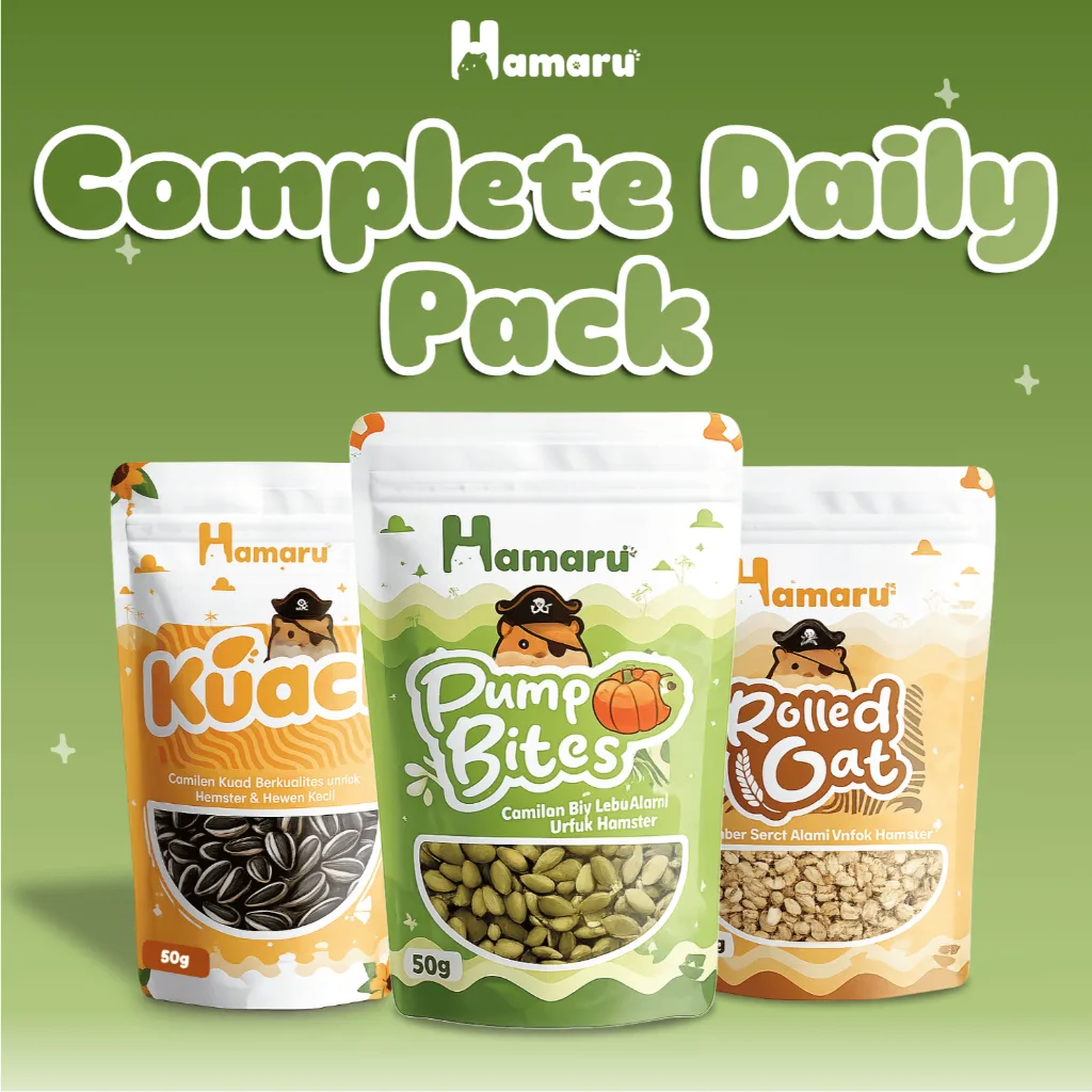 Hamaru Complete Daily Pack Makanan Hamster Paket Lengkap Menu Makanan Harian Bernutrisi (kuaci, Pump Bites, Rolled Oat)