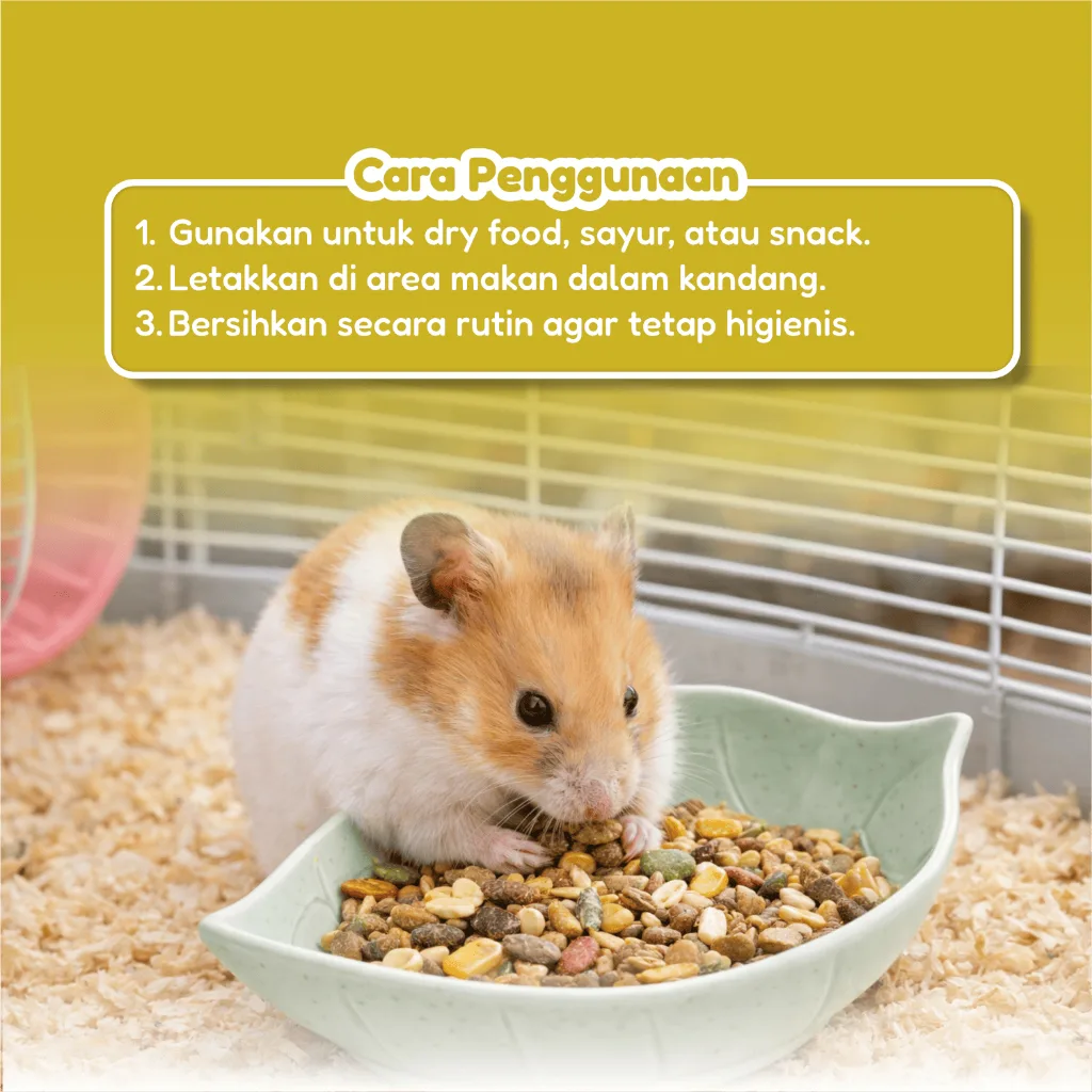 Hamaru Mini Leaf Bowl Tempat Makan Hamster Hewan Kecil Mangkok Mini Bentuk Daun Food Grade