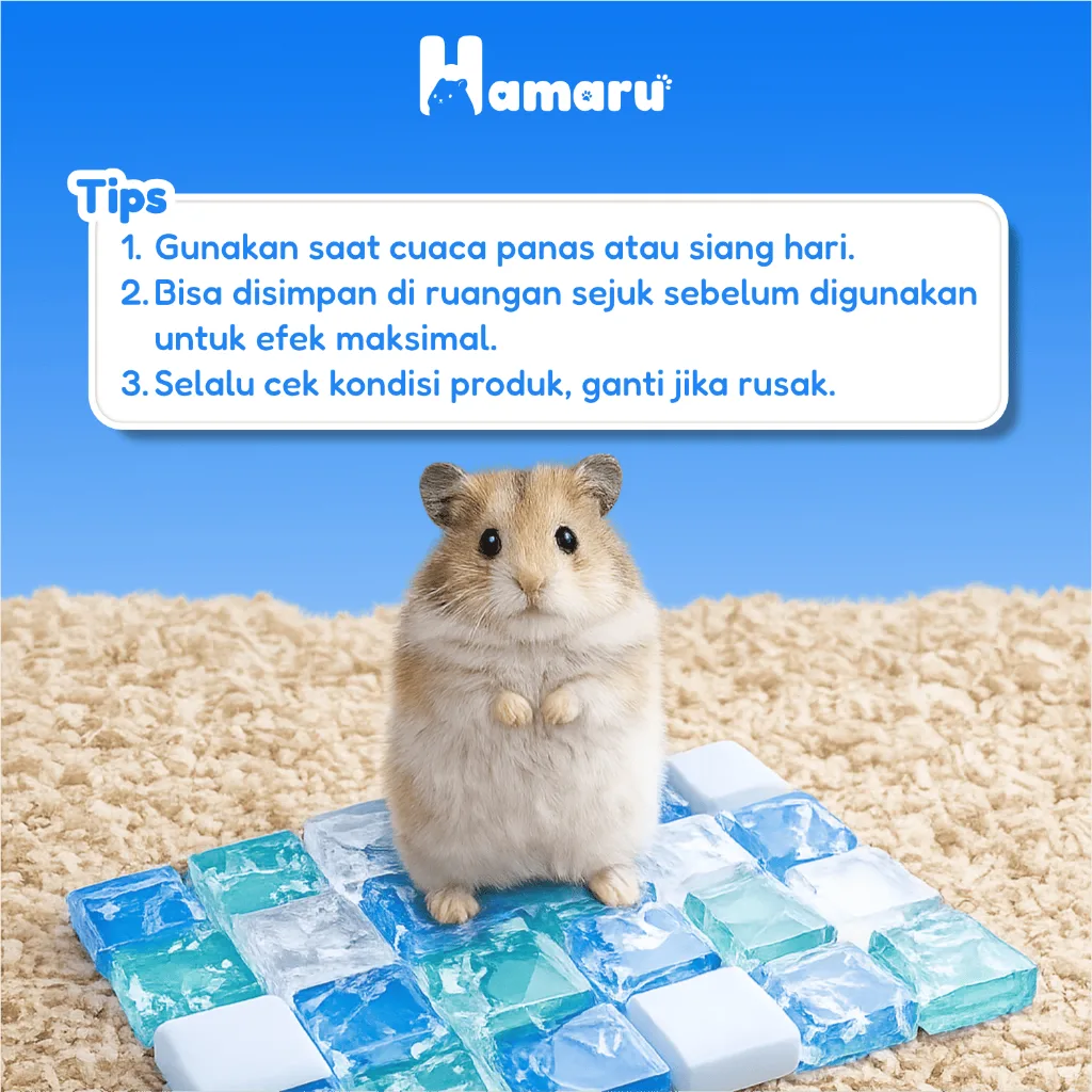 Hamaru Ice Cooling Pad Hamster Alas Dingin Summer Mat Hamster Hewan Kecil - Blue
