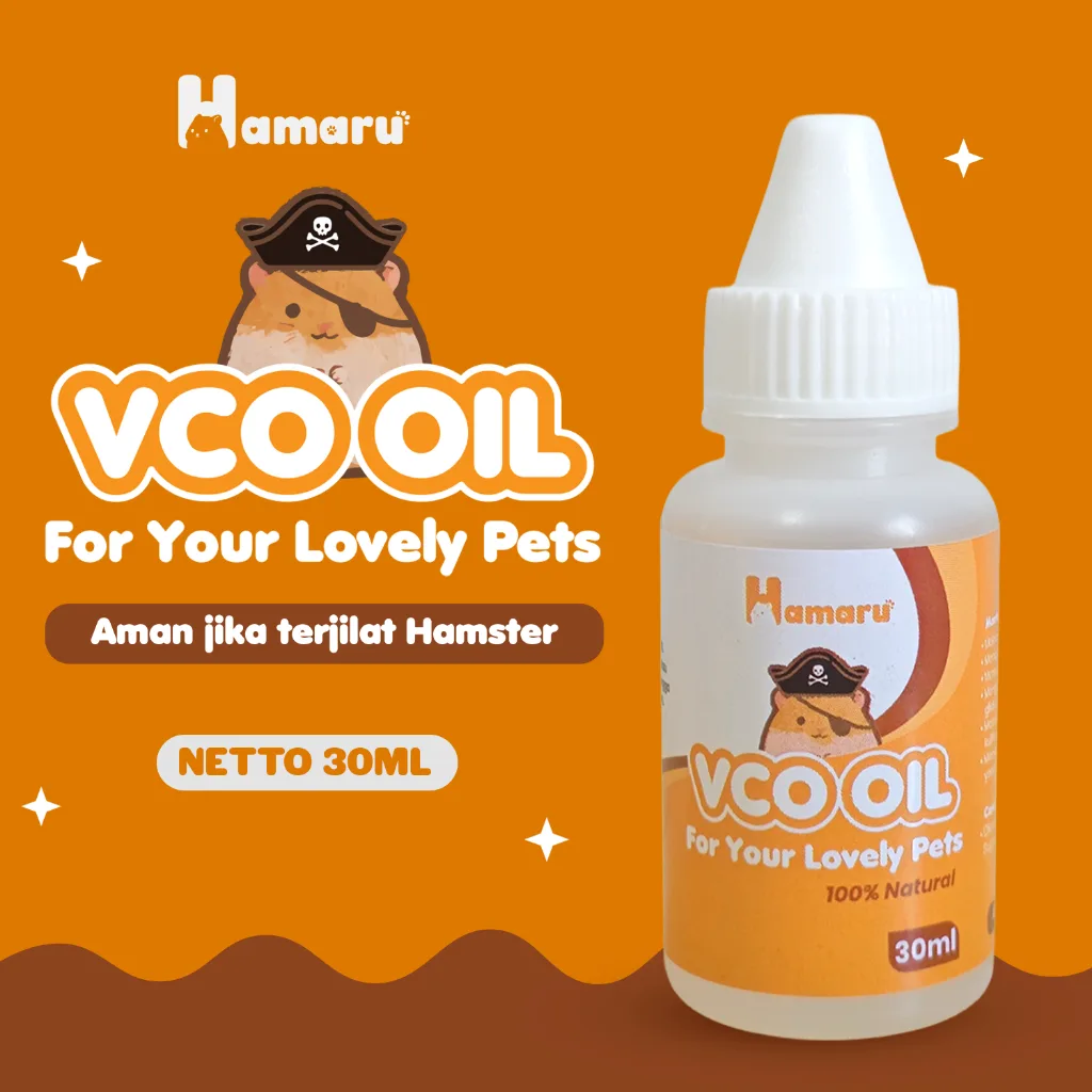 Hamaru VCO Oil Hamster Virgin Coconut Oil Natural Anti Jamur Perawatan Bulu dan Kulit Hewan - 30ml
