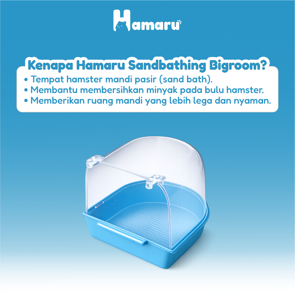 Hamaru Sandbath Big Room Tempat Mandi Pasir Hamster Besar Wadah Mandi Pasir Kandang Hewan kecil