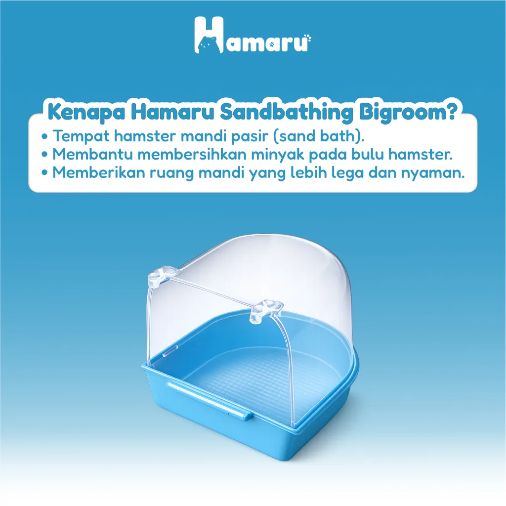 Hamaru Sandbath Big Room Tempat Mandi Pasir Hamster Besar Wadah Mandi Pasir Kandang Hewan kecil