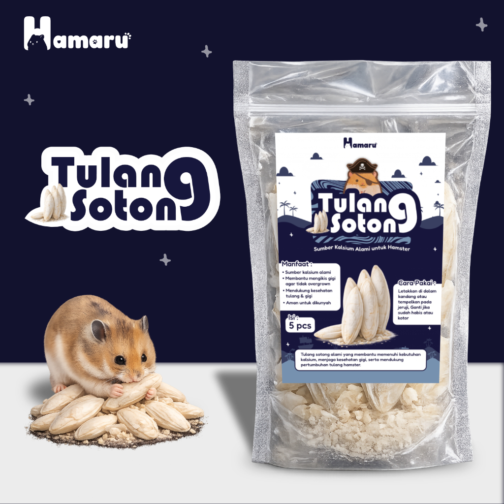 Hamaru Tulang Sotong Gigitan Gnawing Sumber Kalsium Alami Hamster Sugar Glider Marmut Landak Mini
