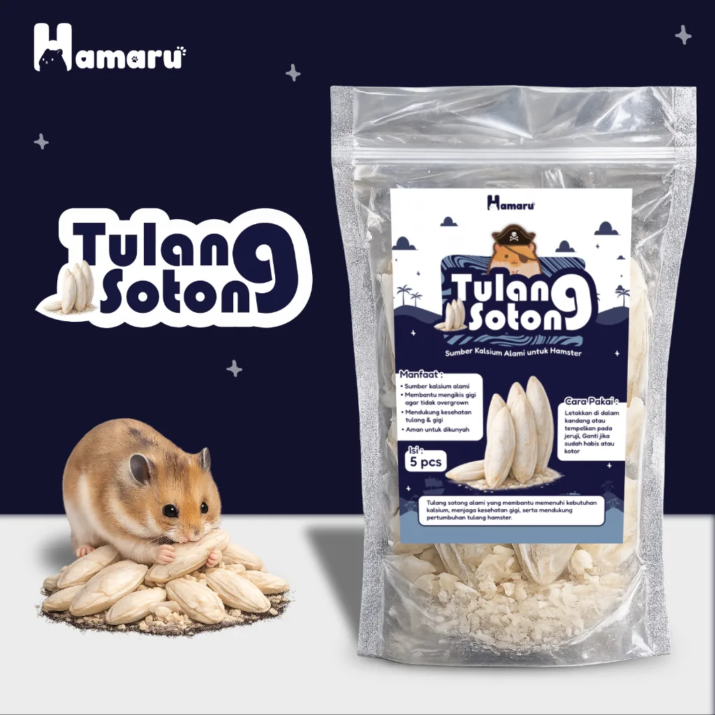 Hamaru Tulang Sotong Gigitan Gnawing Sumber Kalsium Alami Hamster Sugar Glider Marmut Landak Mini