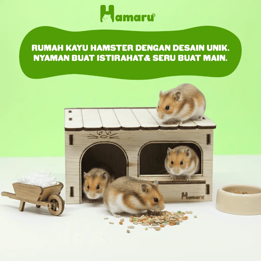 HAMARU Rumah Kayu Hamster Rakitan DIY Murah – Mini Cafe