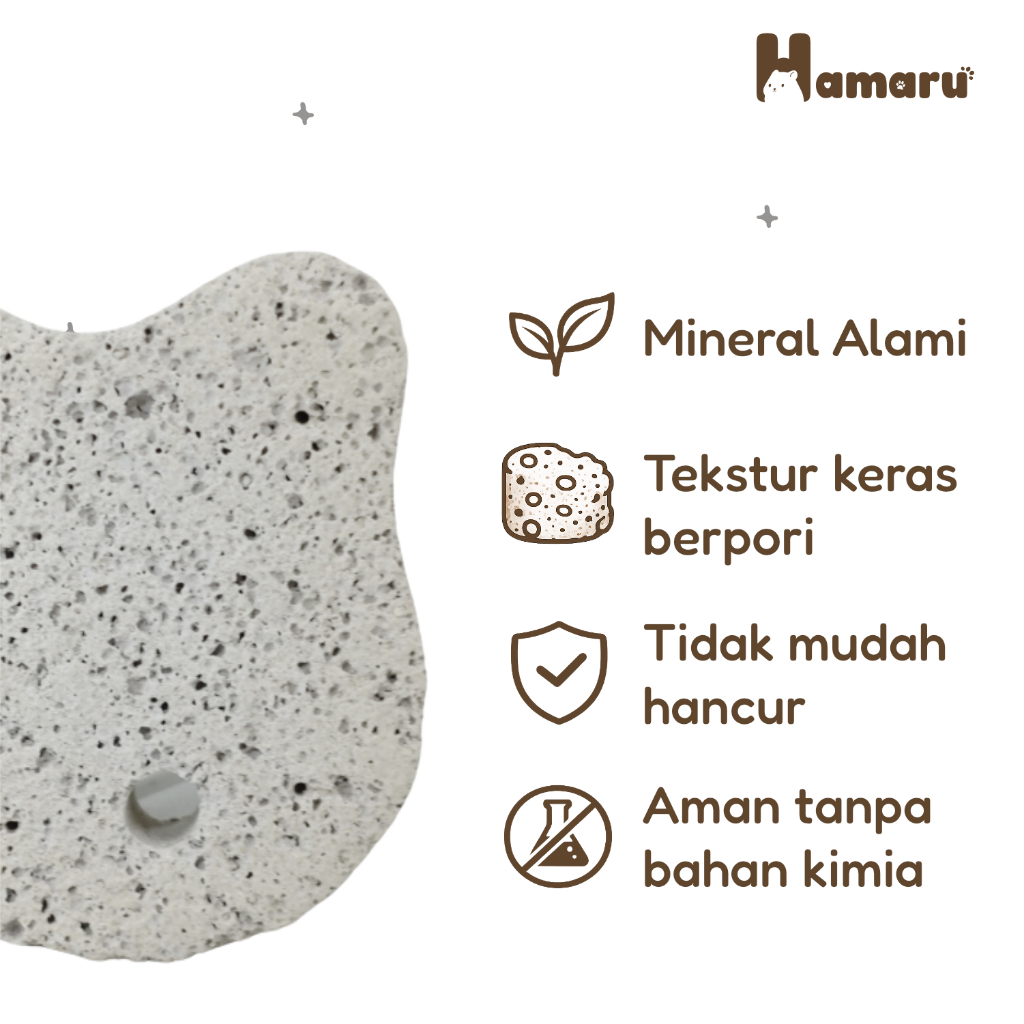Hamaru Gnawing Stone Hamster Batu Gigit Mineral Alami Asah Gigi Anti Gigi Panjang Aman