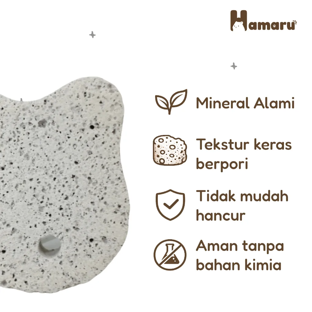 Hamaru Gnawing Stone Hamster Batu Gigit Mineral Alami Asah Gigi Anti Gigi Panjang Aman
