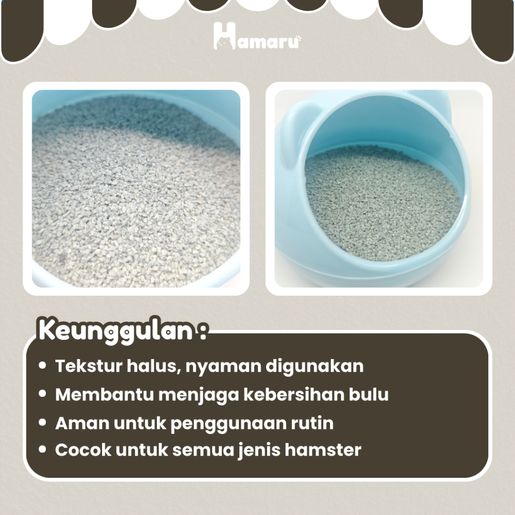 HAMARU Sandbath Pasir Mandi Halus Hamster Hewan Kecil Pasir Mandi Murah 1KG