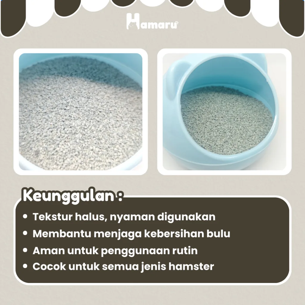 HAMARU Sandbath Pasir Mandi Halus Hamster Hewan Kecil Pasir Mandi Murah 1KG