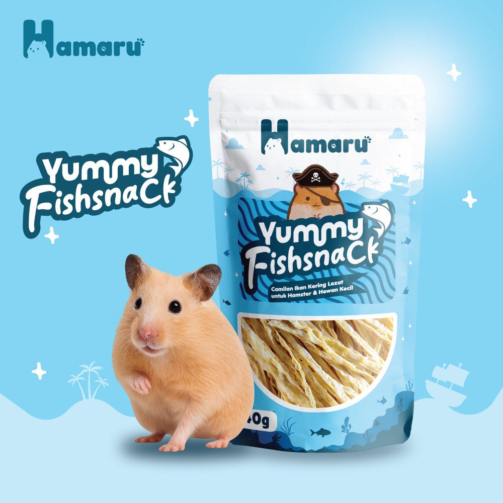 HAMARU Yummy Fishsnack Makanan Hamster Snack Camilan Protein Ikan Kering Sehat Bergizi
