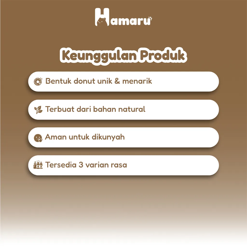 Hamaru Grass Donut Natural Chew Mainan Gigit Hamster Natural Snack Varian Rasa - Veggifruit