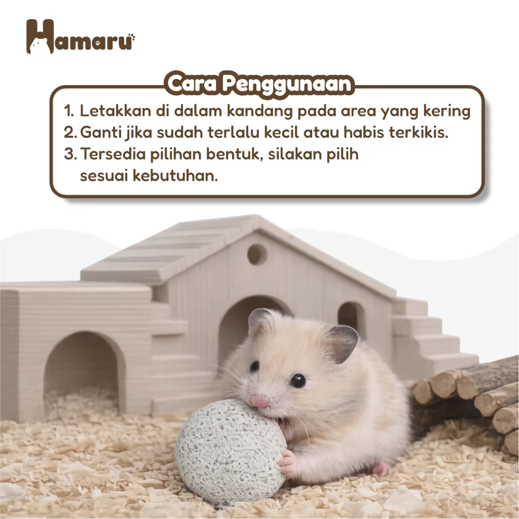 Hamaru Gnawing Stone Batu Mineral Pengikis Gigi Hamster Mainan Gigitan Hamster Hewan Pengerat