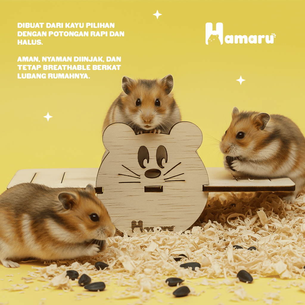 HAMARU Mainan Kayu Jungkat Jungkit Tiny Seesaw DIY Mainan Bermain Hamster Sugar Glider Marmut Hewan Kecil