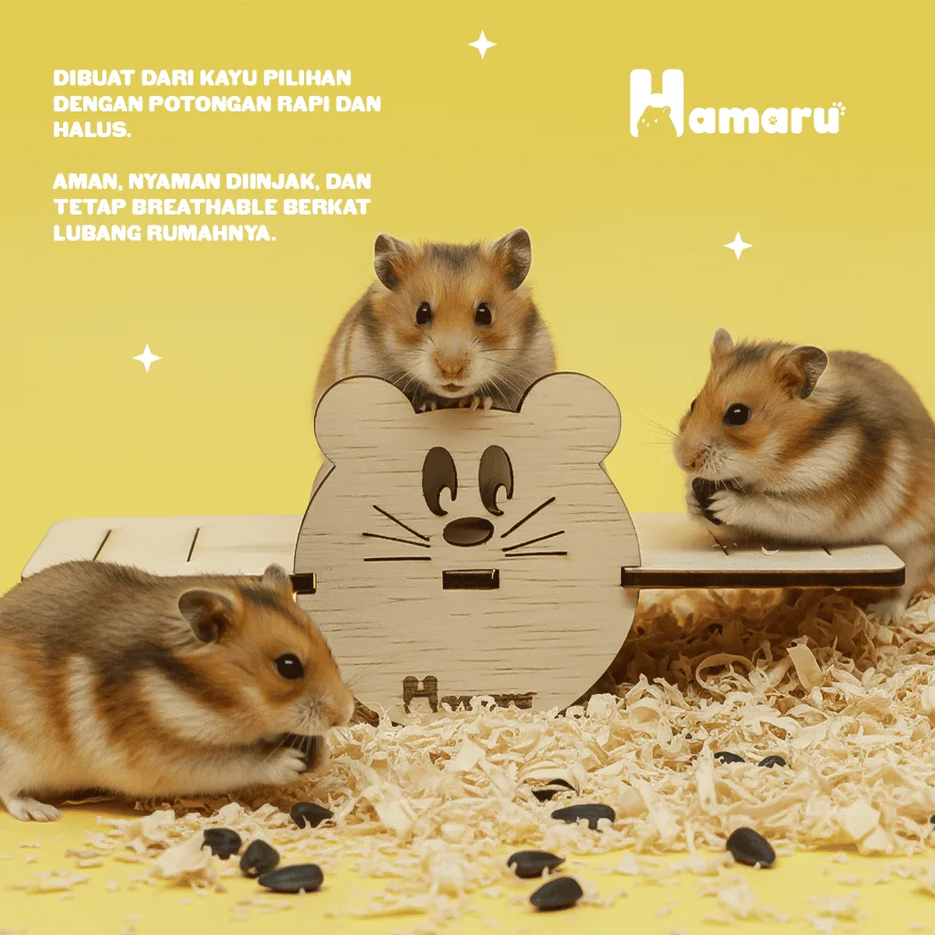 HAMARU Mainan Kayu Jungkat Jungkit Tiny Seesaw DIY Mainan Bermain Hamster Sugar Glider Marmut Hewan Kecil